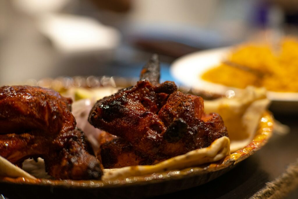 Tandoori chicken fresh from the clay oven
