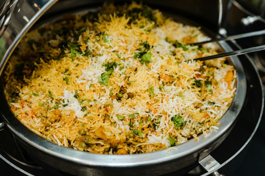 Vegetable biryani with basmati rice